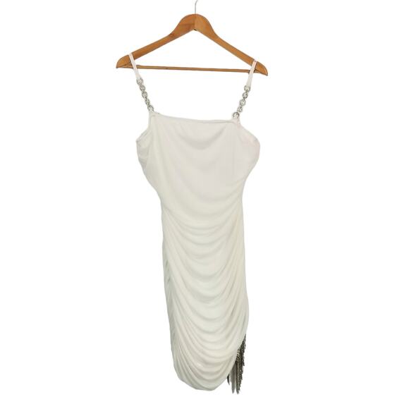 Fashion Nova NWT Women's Diamond Dreams Mesh Mini Dress Cream Size 1X - Picture 3 of 9